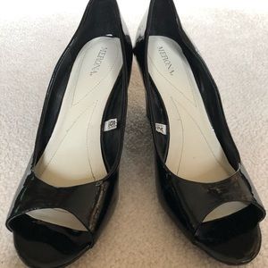 Black Open Toed Wedges